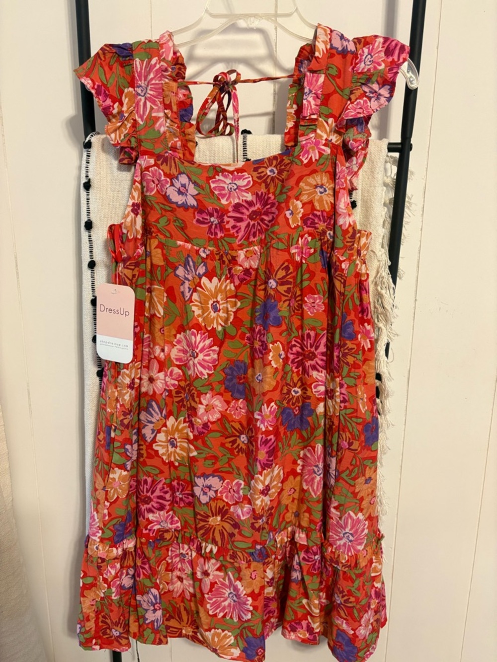 Boutique Floral Ruffle Sleeve Dress